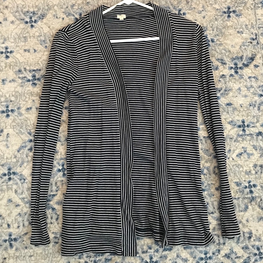 J. Crew navy and white striped cotton top